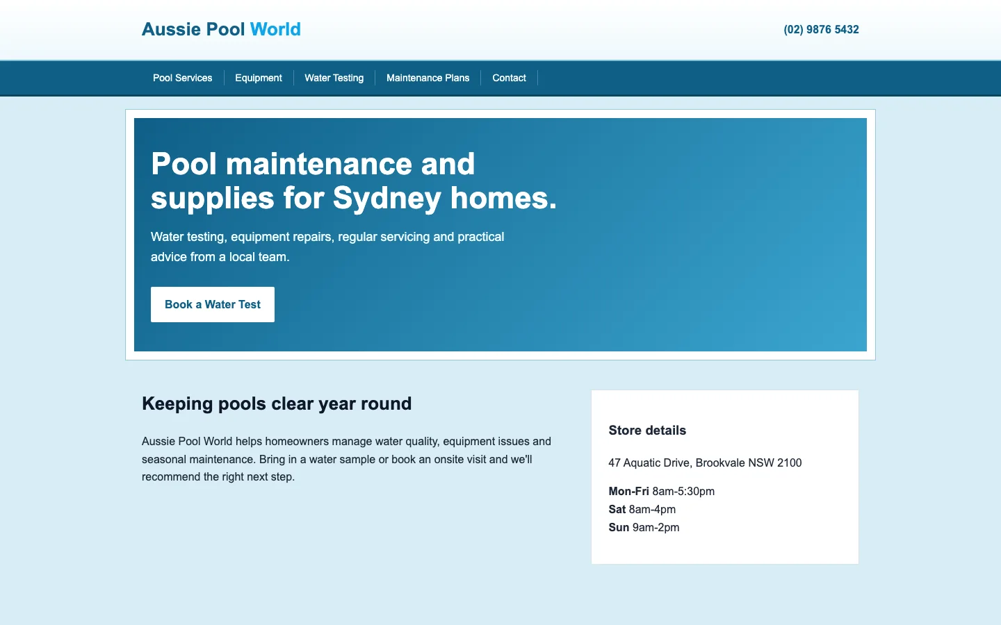 Pool specialists before redesign